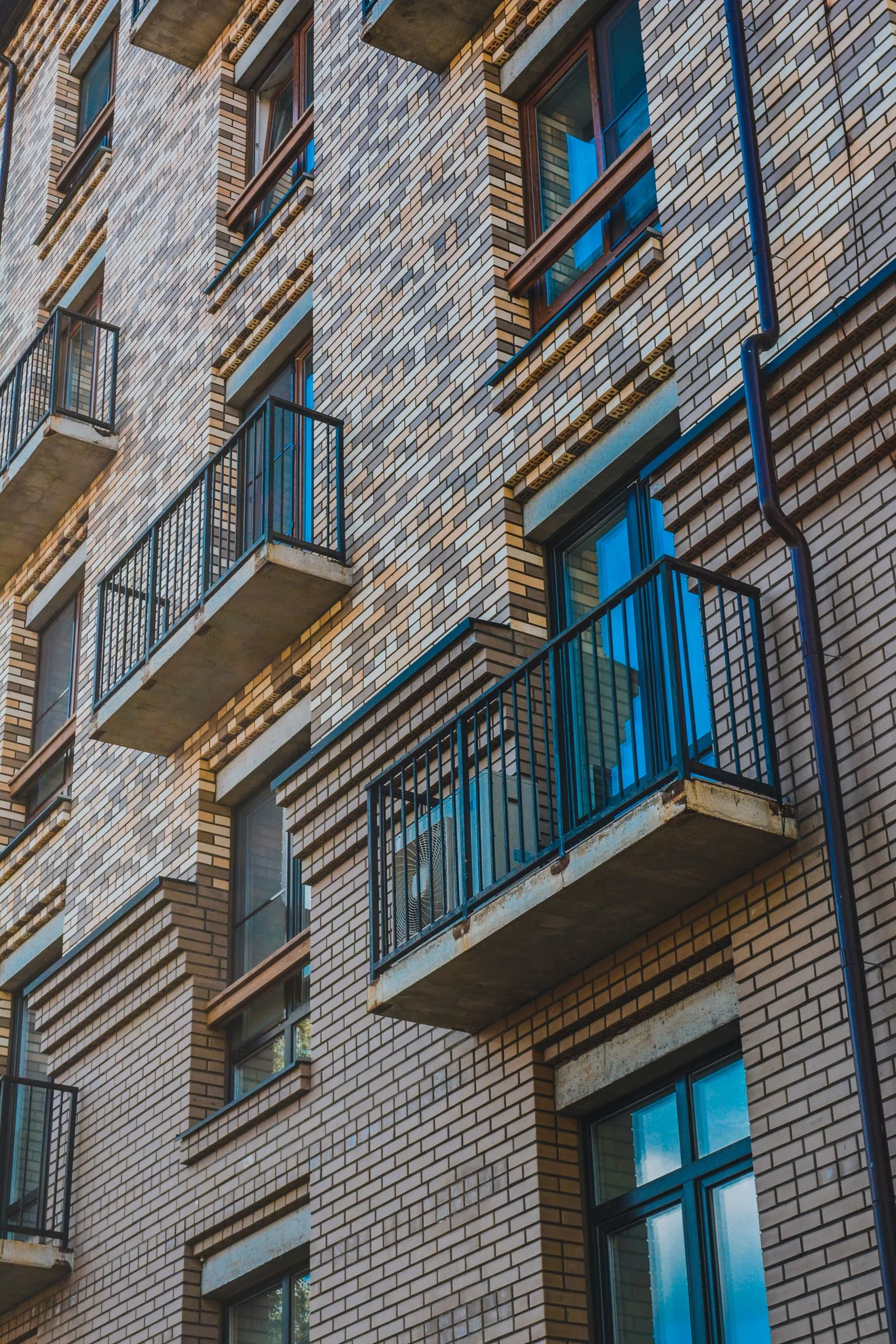 Well-maintained brick apartment building