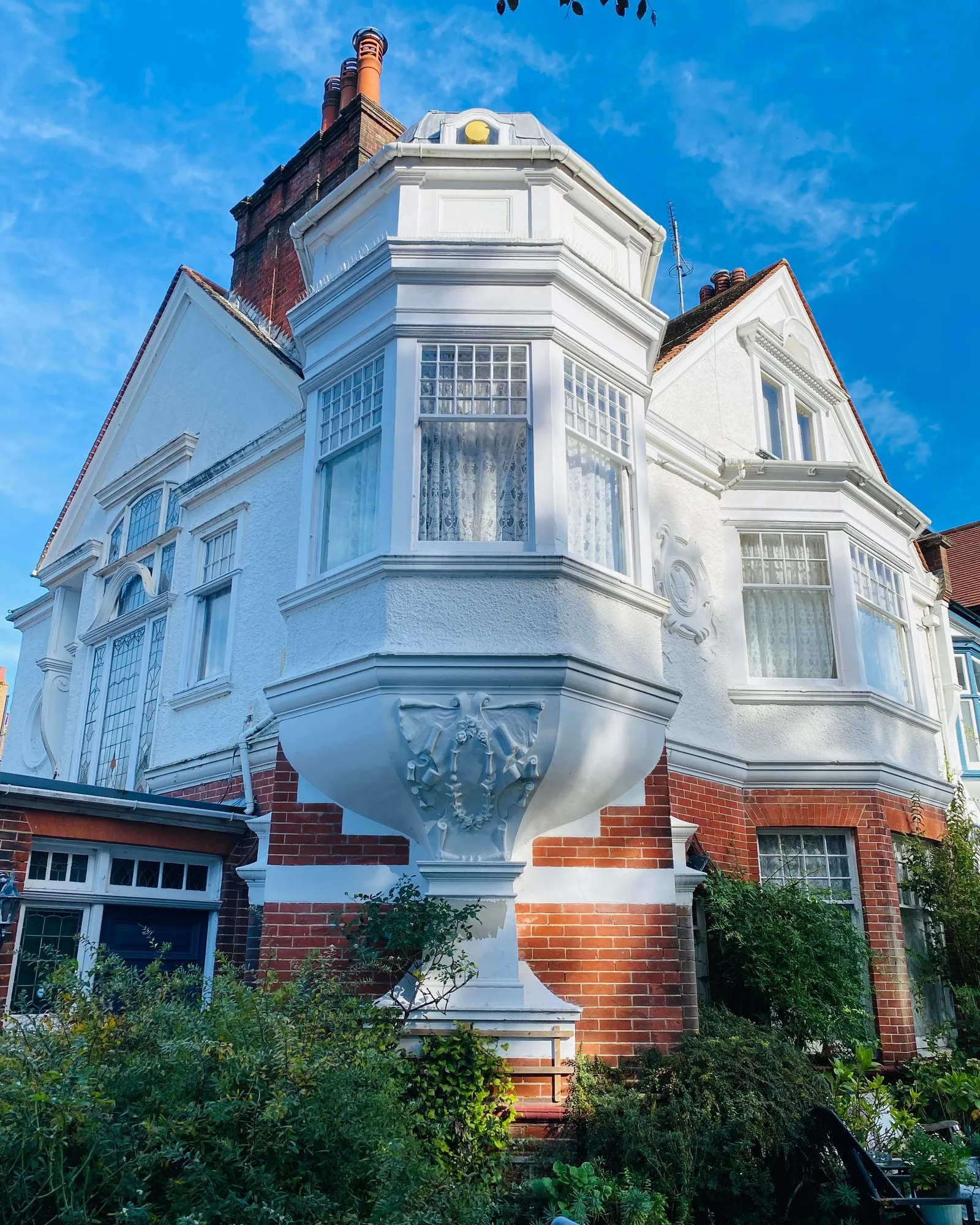 Classic New England house with white facade